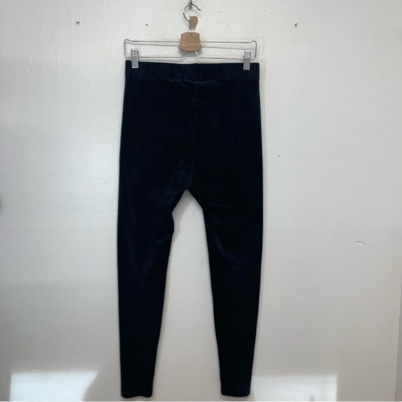 Fila Black Velour Pull On Leggings Woman  Medium Logo Leisure Activewear Travel - Picture 4 of 9